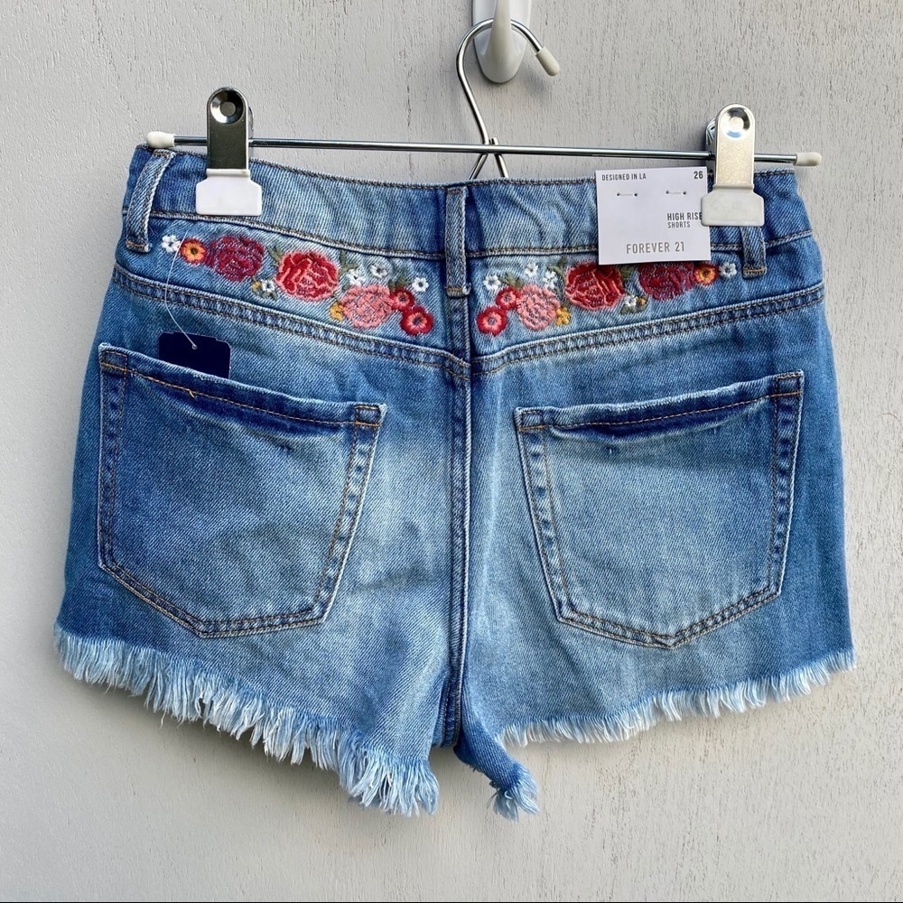 Forever21 High Rise Embroidered Jean Flowers - Picture 5 of 8